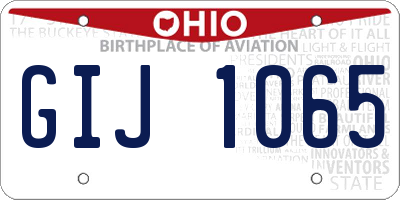 OH license plate GIJ1065