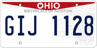OH license plate GIJ1128