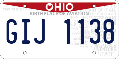OH license plate GIJ1138