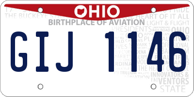 OH license plate GIJ1146