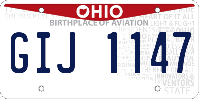 OH license plate GIJ1147