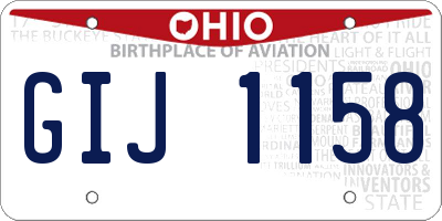 OH license plate GIJ1158