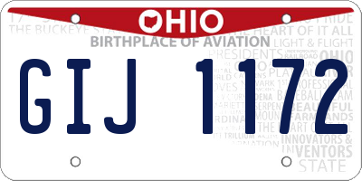 OH license plate GIJ1172