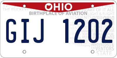 OH license plate GIJ1202