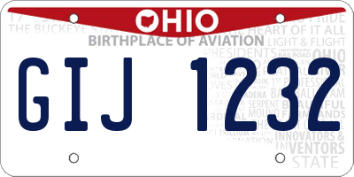OH license plate GIJ1232
