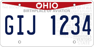 OH license plate GIJ1234