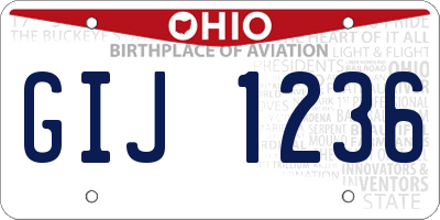 OH license plate GIJ1236