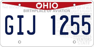OH license plate GIJ1255