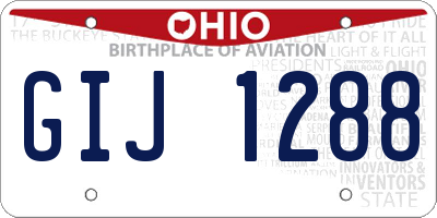 OH license plate GIJ1288