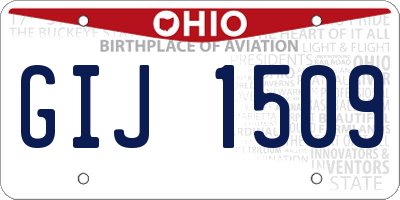 OH license plate GIJ1509