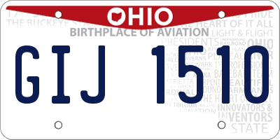 OH license plate GIJ1510