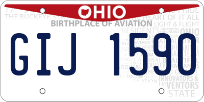 OH license plate GIJ1590