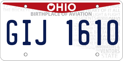 OH license plate GIJ1610