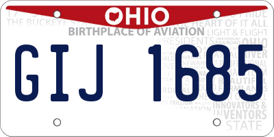 OH license plate GIJ1685