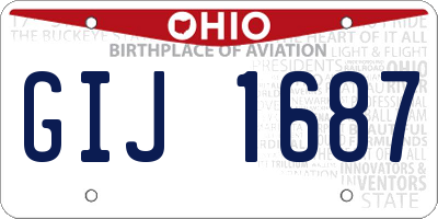 OH license plate GIJ1687
