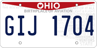 OH license plate GIJ1704