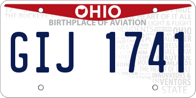 OH license plate GIJ1741