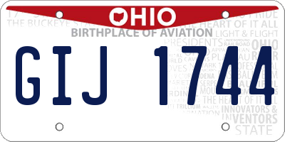 OH license plate GIJ1744