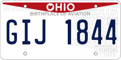 OH license plate GIJ1844