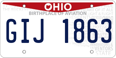OH license plate GIJ1863
