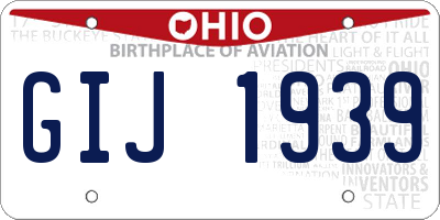 OH license plate GIJ1939