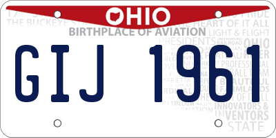 OH license plate GIJ1961