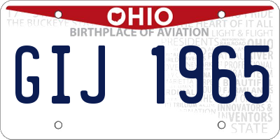 OH license plate GIJ1965