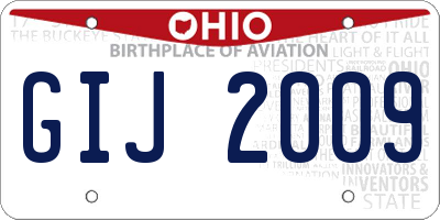 OH license plate GIJ2009