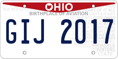 OH license plate GIJ2017