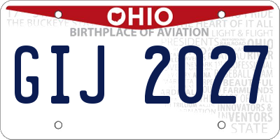 OH license plate GIJ2027