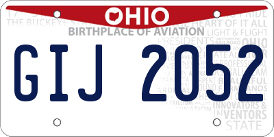 OH license plate GIJ2052