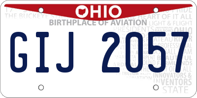 OH license plate GIJ2057