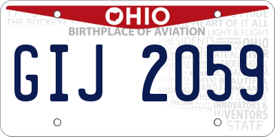 OH license plate GIJ2059