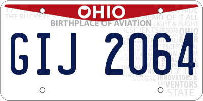 OH license plate GIJ2064