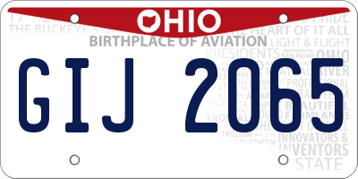 OH license plate GIJ2065