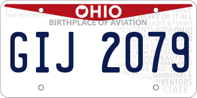 OH license plate GIJ2079