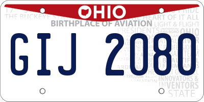 OH license plate GIJ2080