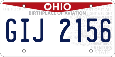 OH license plate GIJ2156