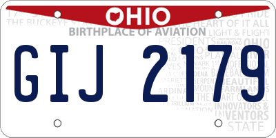 OH license plate GIJ2179
