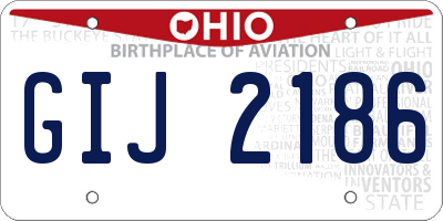 OH license plate GIJ2186