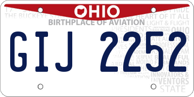 OH license plate GIJ2252