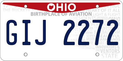 OH license plate GIJ2272