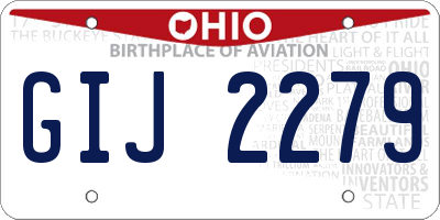 OH license plate GIJ2279