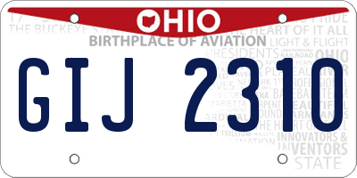 OH license plate GIJ2310