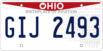 OH license plate GIJ2493