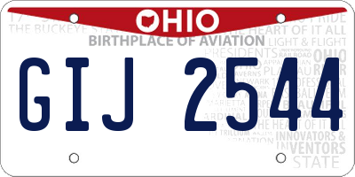 OH license plate GIJ2544