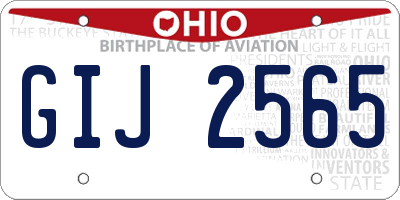 OH license plate GIJ2565