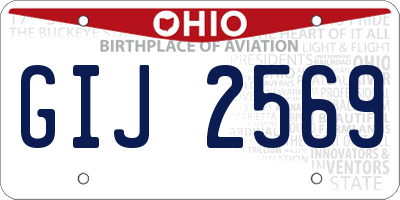 OH license plate GIJ2569