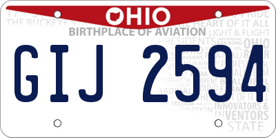 OH license plate GIJ2594