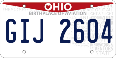 OH license plate GIJ2604